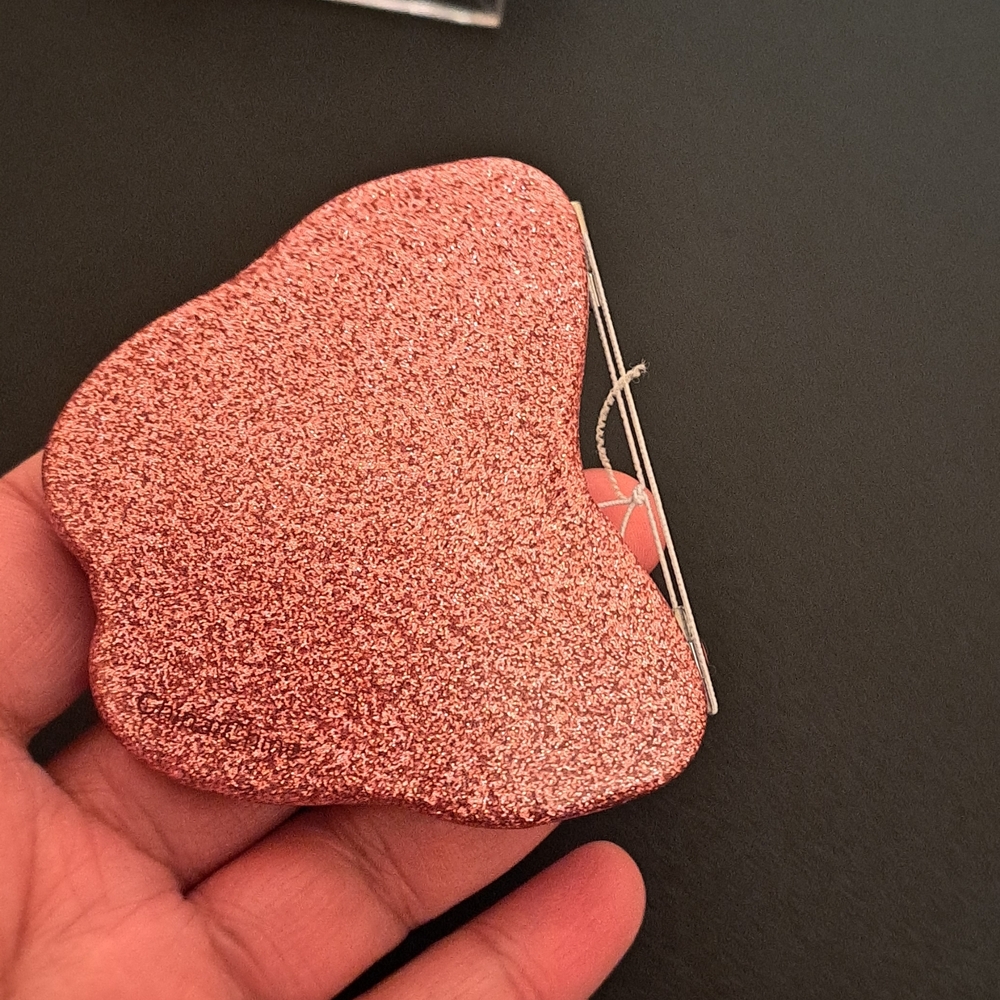 Coach Pink Glitter Compact mirror with  unbranded pink glitter bag charm - Picture 4 of 5